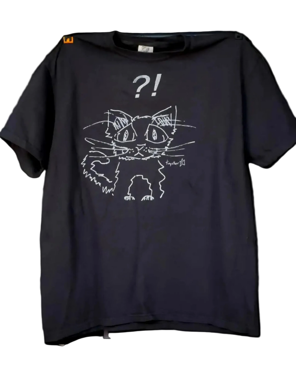 "?!" cat tee