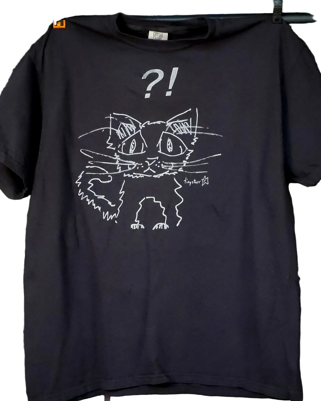 "?!" cat tee