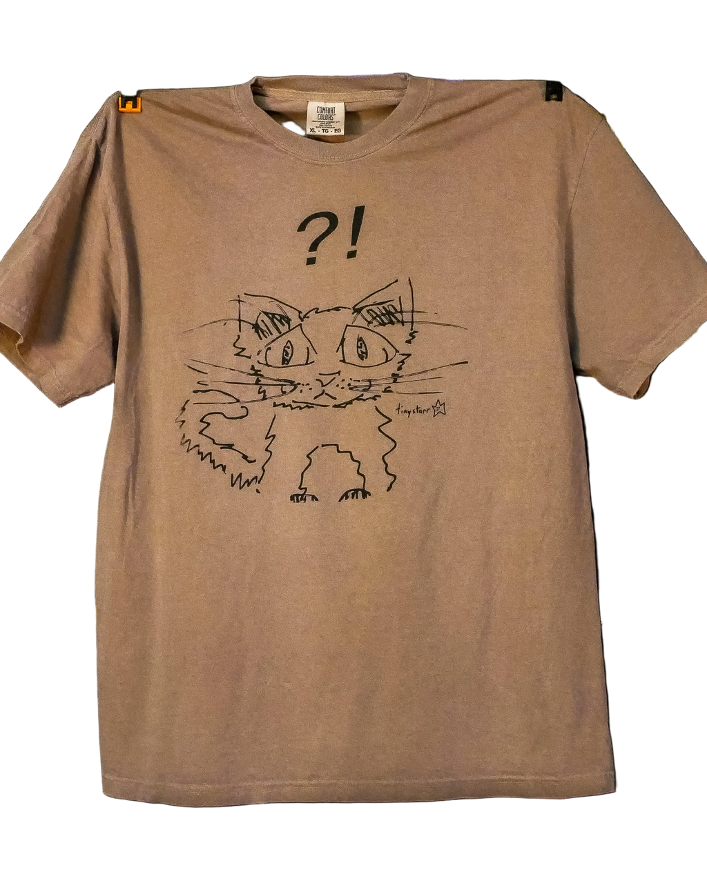 "?!" cat tee