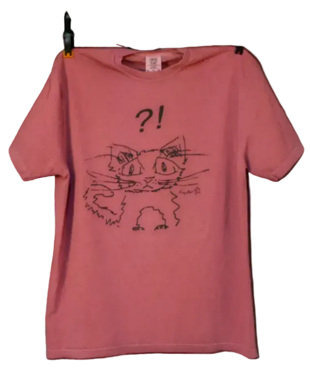 "?!" cat tee