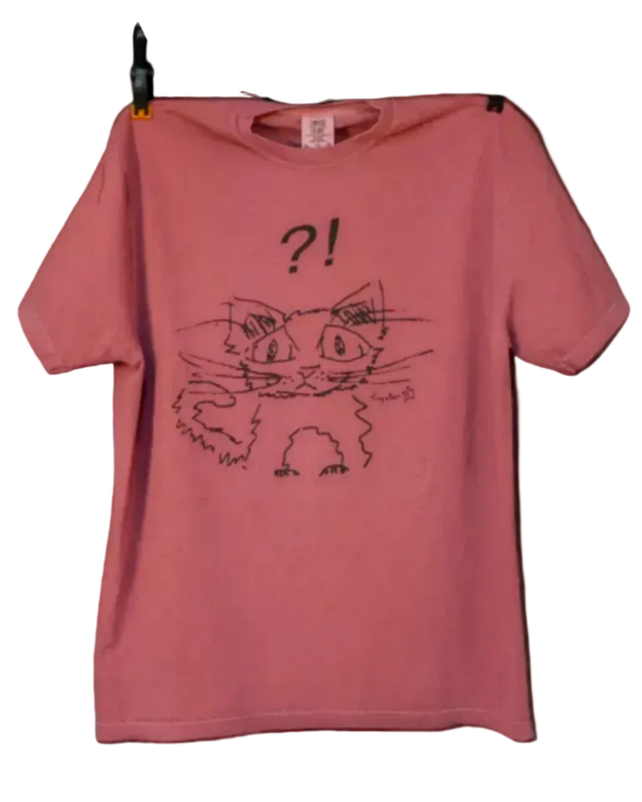 "?!" cat tee